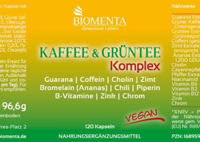 BIOMENTA Kaffee & Grüntee Komplex - was ist drin