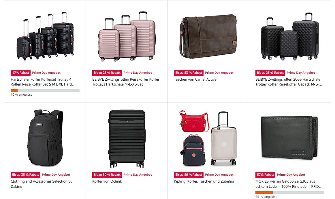 amazon prime day koffer und taschen