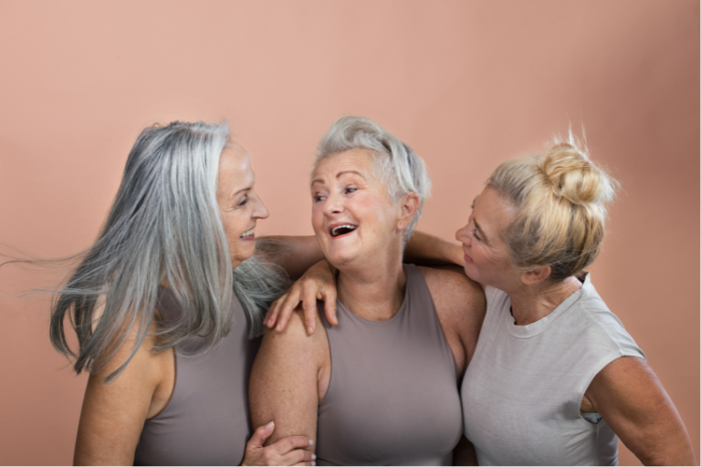senioren mit grauen haaren