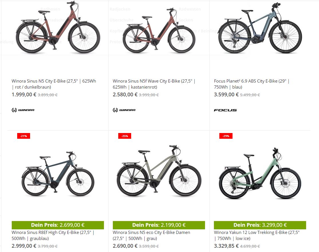 E-Bikes bei fahrrad24.de